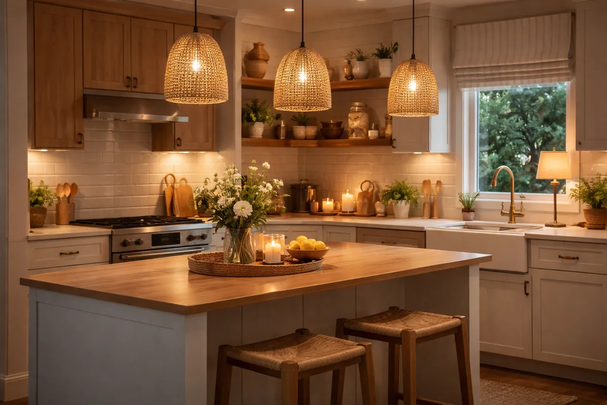 How to create a cozy kitchen with lighting ideas