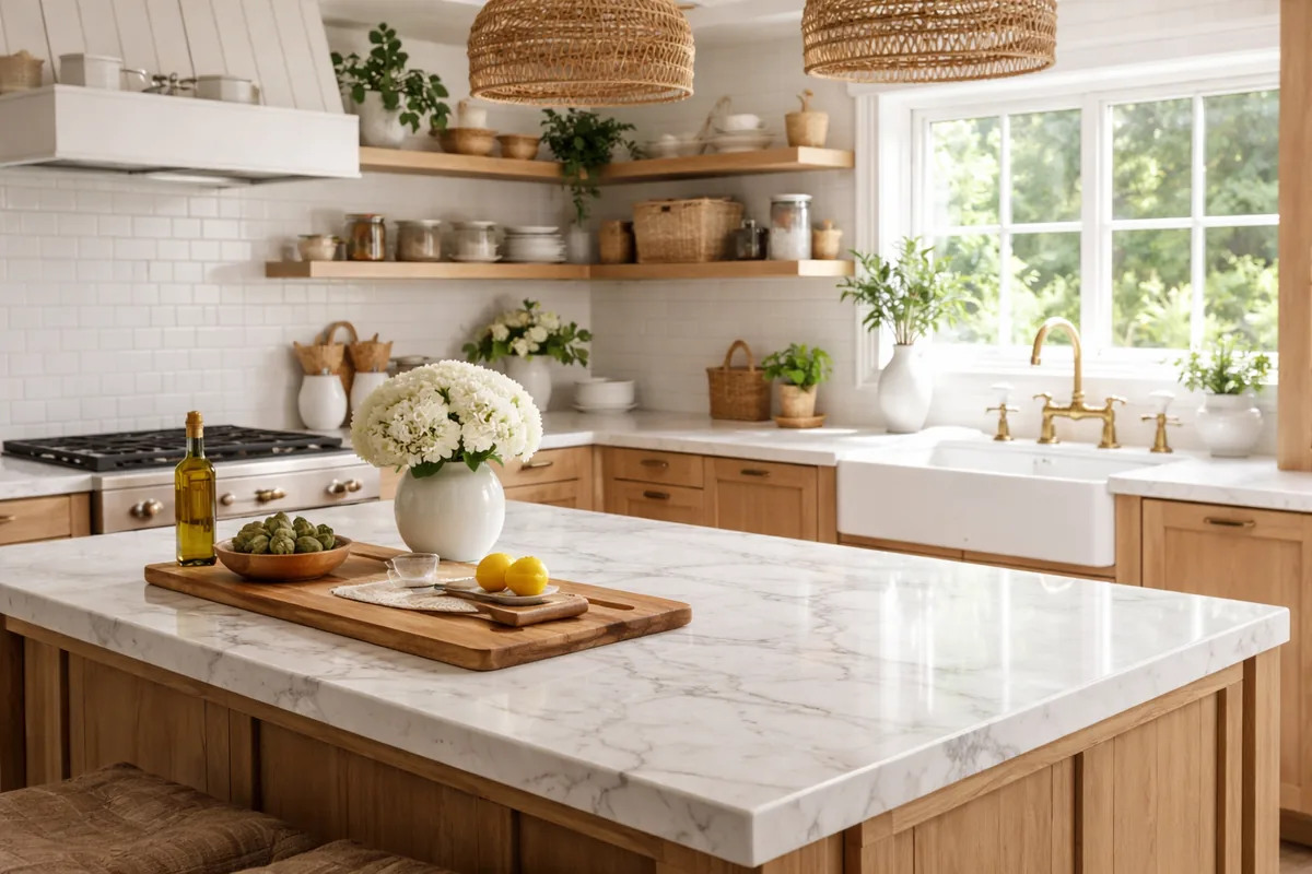 What materials are best for a farmhouse kitchen countertop
